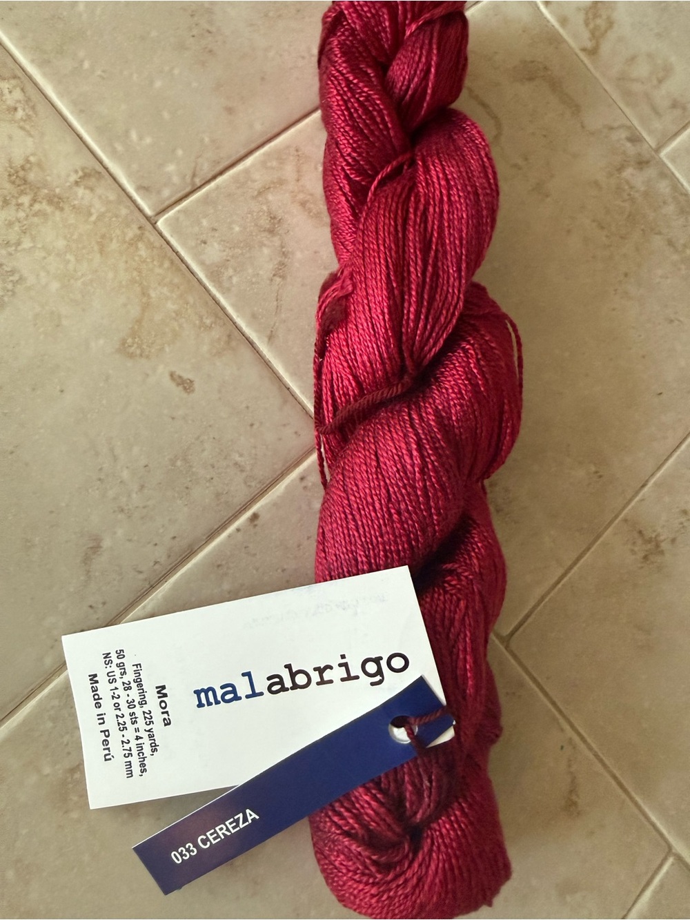 Malabrigo Cereza Red Hand-Dyed Mulberry Silk Yarn